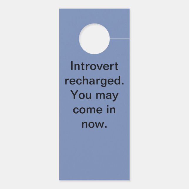 Affichette De Porte Recharge d'introverti (Dos)