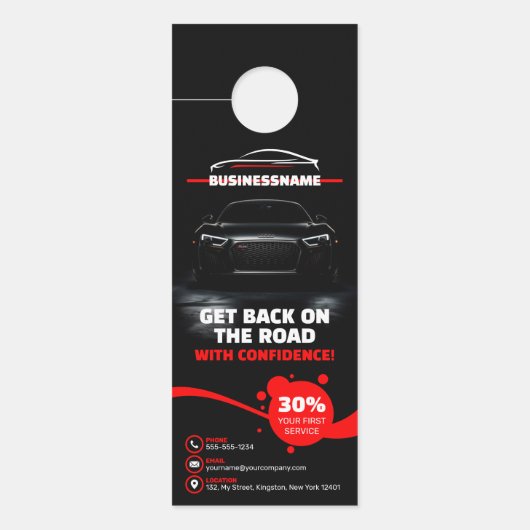 Affichette De Porte Red & Black Professional Automotive Détail de la v (Devant)