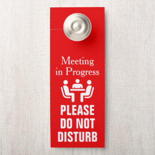 Affichette De Porte Réunion professionnelle d'affaires en cours