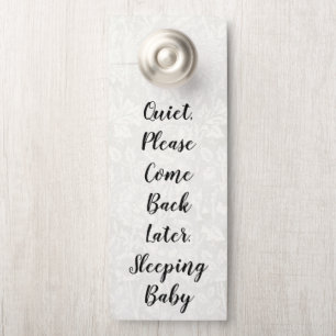 Affichette De Porte Revenez Plus Tard S'Il Vous Plaît. Bébé dormant