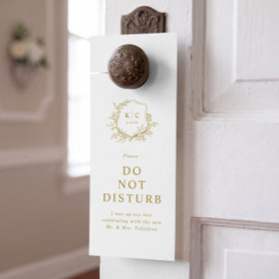 Affichette De Porte Sacs Hôtel Invité Mariage Élégants Vintage Or