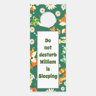 Affichette De Porte Safari personnalisé jungle motif bébé raccoons ver