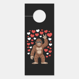 Affichette De Porte Saint-Valentin Bigfoot Cœurs Drôles Sasquatch