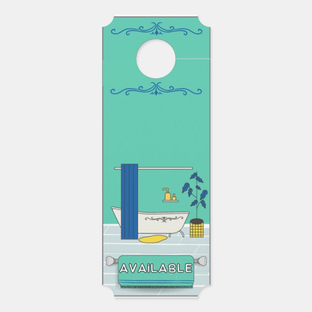 Affichette de porte : Salle de bain "disponible" e (Dos)