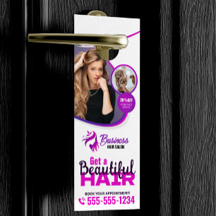 Affichette De Porte Salon de coiffure de styliste capillaire aux cheve