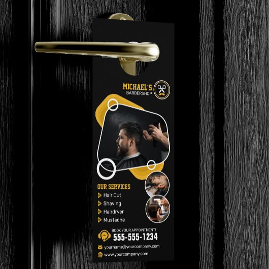 Affichette De Porte Salon de Coiffure Hommes Coiffure de Mode Barbier