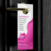 Affichette De Porte Salon de services de coiffure moderne et de maquil