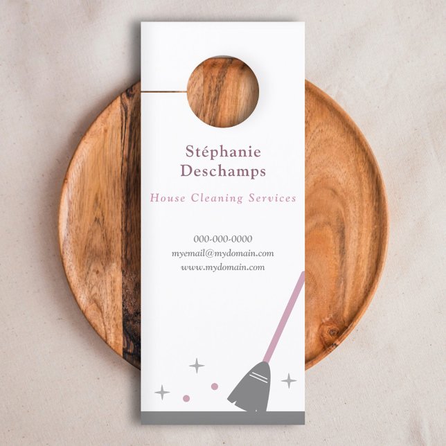 Affichette De Porte Service de nettoyage des maisons (House Cleaning Service Door Hanger)