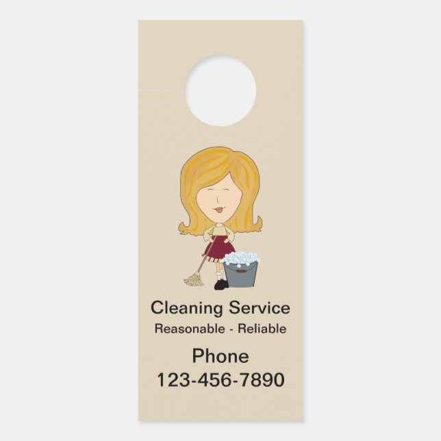 Affichette De Porte Service de nettoyage Voisinage Publicité (Devant)