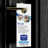 Affichette De Porte Service de plomberie bleu Réparation Plomber Entre