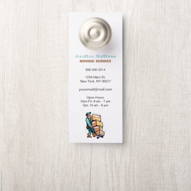 Affichette De Porte Service d'entreprise de service de déplacement (Sur le bouton)