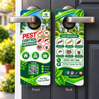 Affichette De Porte Services de lutte antiparasitaire professionnelle