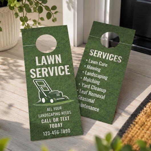 Affichette De Porte Services de tonte de pelouse