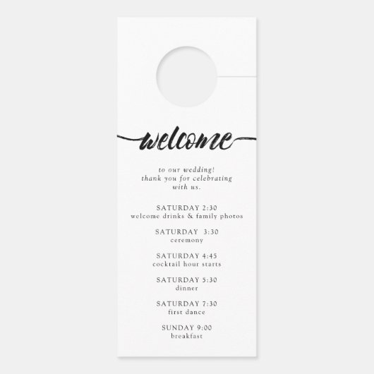 Affichette De Porte Shhh Black Brush Script Ne Disturb Pas Mariage (Dos)