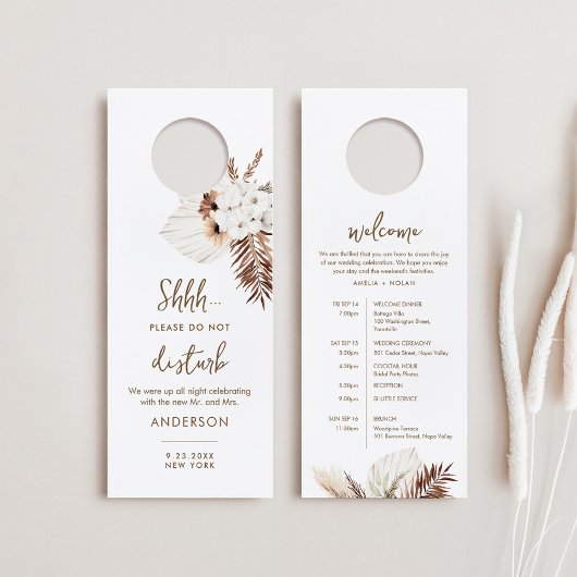 Affichette De Porte SIERRA Boho Mariage Ne pas déranger, lettre de bie