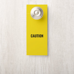 Affichette De Porte Signal d'avertissement jaune noir "Attention" affi