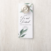 Affichette De Porte Signal Feuille Botanique Ne Dérangez Pas Le Mariag (Sur le bouton)