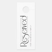 Affichette De Porte Simple Blanc Mariage Noir Réservé (Dos)