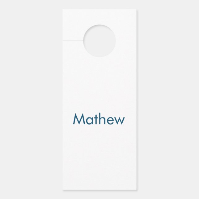 Affichette De Porte simple lettre initiale monogramme ajouter votre no (Devant)