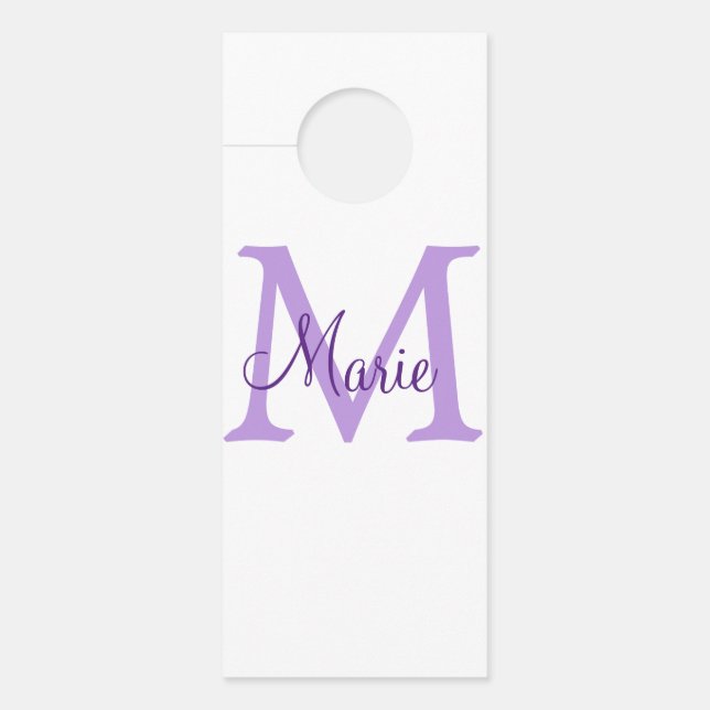 Affichette De Porte simple minimal add name monogram pink red   throw  (Devant)
