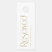 Affichette De Porte Simple Réserve de Mariage en Or Blanc (Devant)