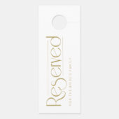 Affichette De Porte Simple Réserve de Mariage en Or Blanc (Dos)