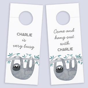 Affichette De Porte Sloth Personnalisé