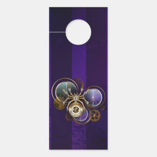 Affichette De Porte Spider Steampunk sur Arrière - plan pourpre