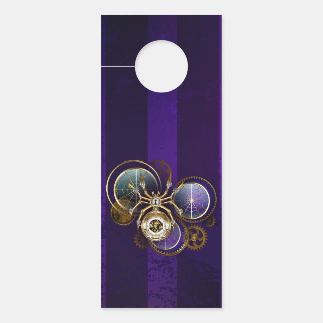Affichette De Porte Spider Steampunk sur Arrière - plan pourpre (Devant)