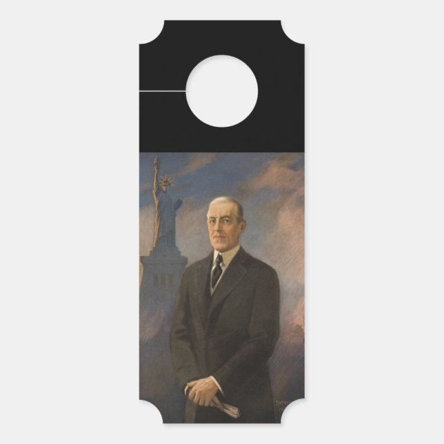 Affichette De Porte Statue de la Liberté et président Woodrow Wilson (Devant)