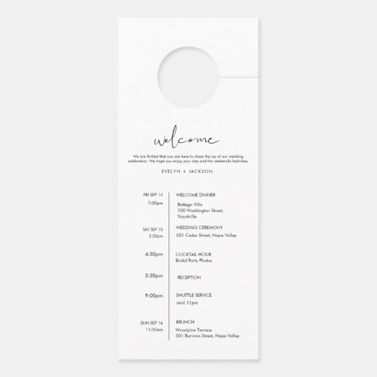 Affichette De Porte STELLA Mariage Ne Disturbe Pas Lettre De Bienvenue (Dos)