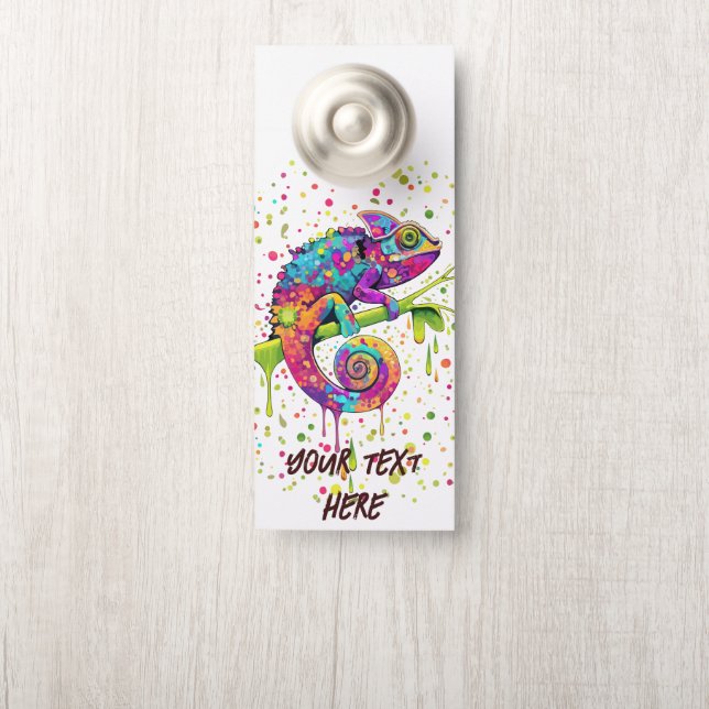 Affichette De Porte Style d'aquarelle des teintures Chameleon (Sur le bouton)