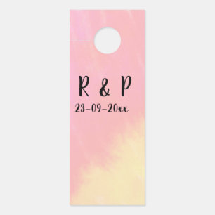 Affichette De Porte style de texte minimal simple blanc mariage rose j