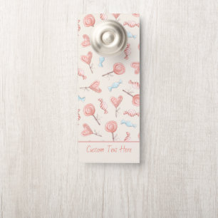 Affichette De Porte Sucré Joli bonbon rose Lollipops mignonne