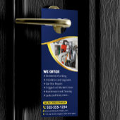 Affichette De Porte Technicien en plomberie Entrepreneur Blue Gold