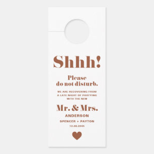 Affichette De Porte Terracotta Retro Typography Do Not Disturb Wedding