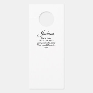 Affichette De Porte Texte simple minimal ajoutez votre nom lieu ville