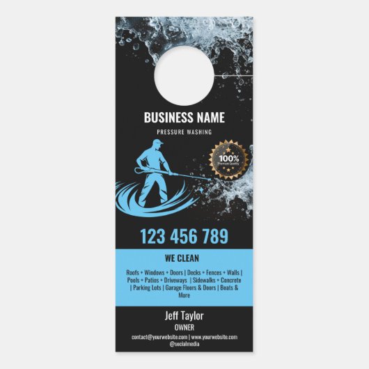 Affichette De Porte Toit de lavage à pression professionnel (Dos)