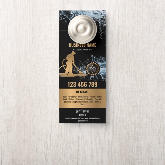 Affichette De Porte Toit de lavage à pression professionnel (Sur le bouton)