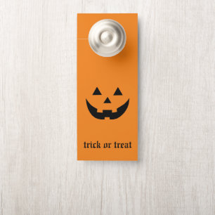 Affichette De Porte Tracer ou traiter orange Jack-o'-lantern Halloween