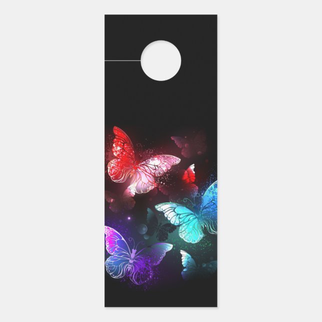 Affichette De Porte Trois papillons brillants sur l'arrière - plan de  (Devant)