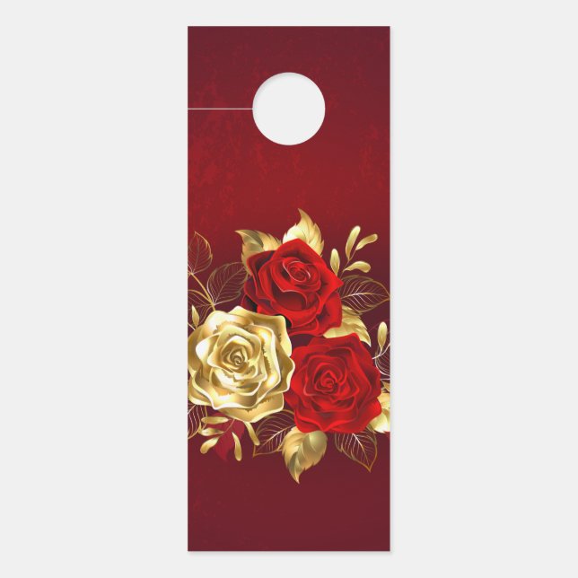Affichette De Porte Trois Roses de bijoux (Devant)