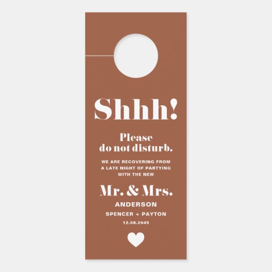 Affichette De Porte Typographie Rétro Terracotta Ne Dérangez Pas Maria (Devant)