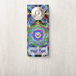 Affichette De Porte Univers Mandala Couleurs Psychédéliques