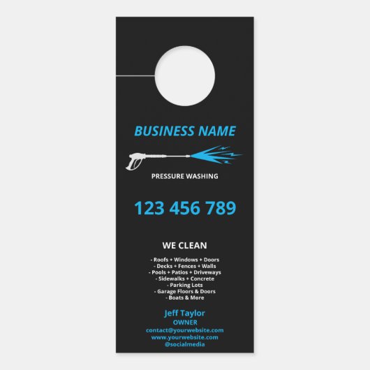 Affichette De Porte Usine de lavage à pression professionnelle (Devant)