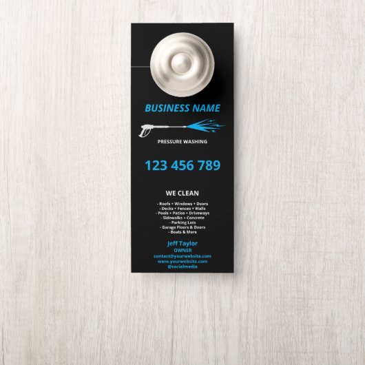 Affichette De Porte Usine de lavage à pression professionnelle (Sur le bouton)