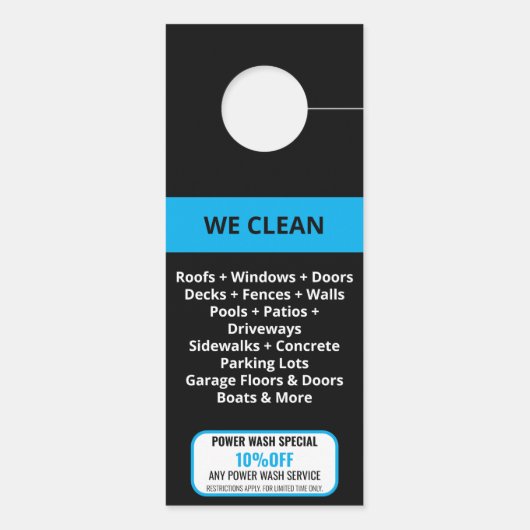 Affichette De Porte Usine de lavage à pression professionnelle (Dos)