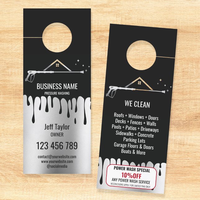 Affichette De Porte Usine de lavage à pression professionnelle (Créateur téléchargé)