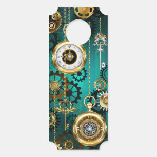 Affichette De Porte Veille bijoux Steampunk sur un Arrière - plan vert