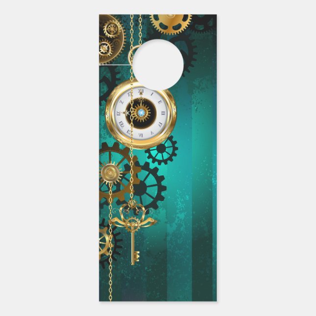 Affichette De Porte Veille bijoux Steampunk sur un Arrière - plan vert (Devant)